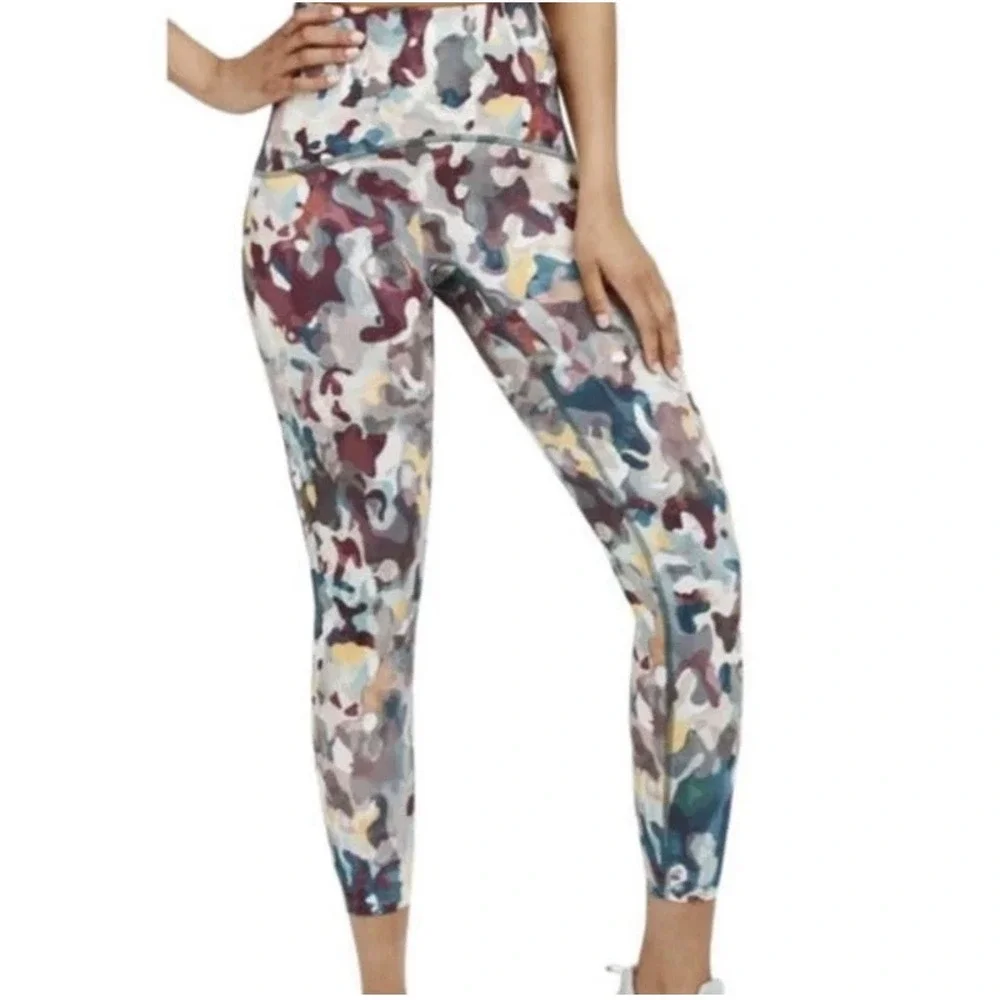 SPANX Booty‎ Boost Active Painted Camo Pink Multi Active Printed ⅞ Leggings